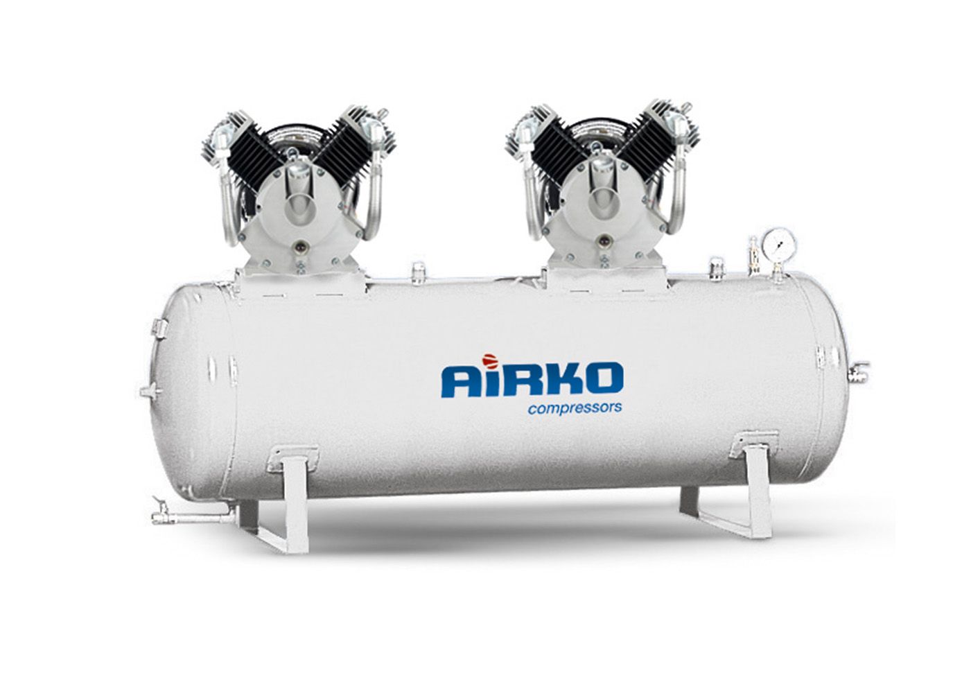 AIRKO 2-609-300 Kolbenkompressor mit Doppelanlage mit 300 Liter Behälter
