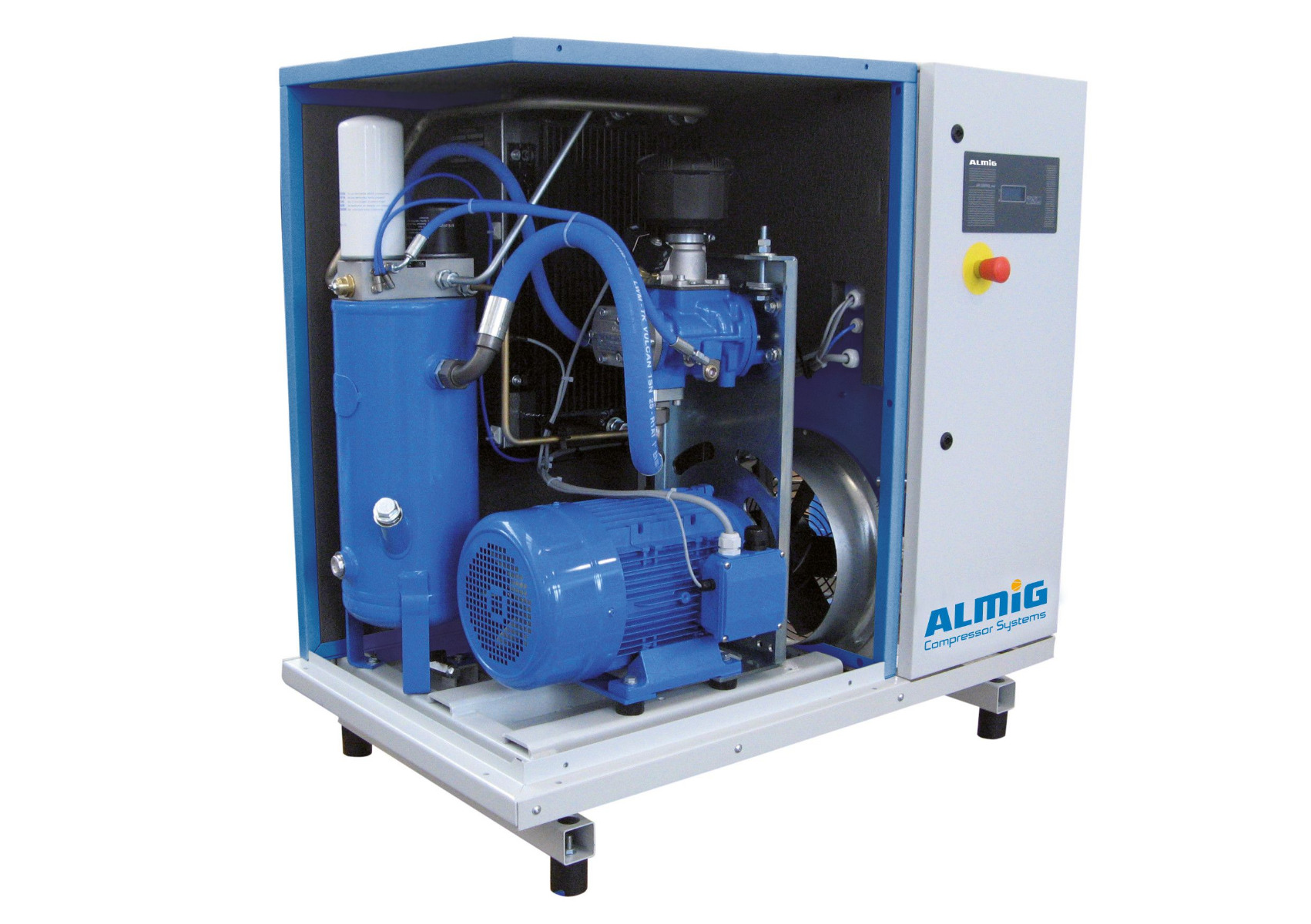 11 kW Schraubenkompressor (1,22 m³/min bei 13 bar) mit Trockner ALMIG Combi 11D