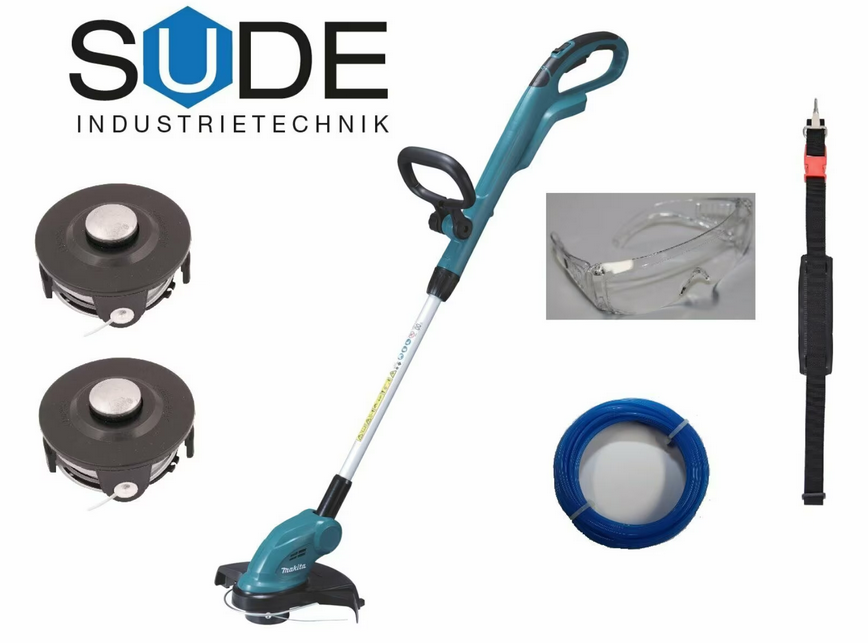 GESCHENKSET Makita Akku Rasentrimmer DUR181Z Schutzbrille Zubehör