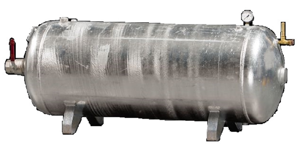 150 Liter Druckluftbehälter liegend, verzinkt 16 bar