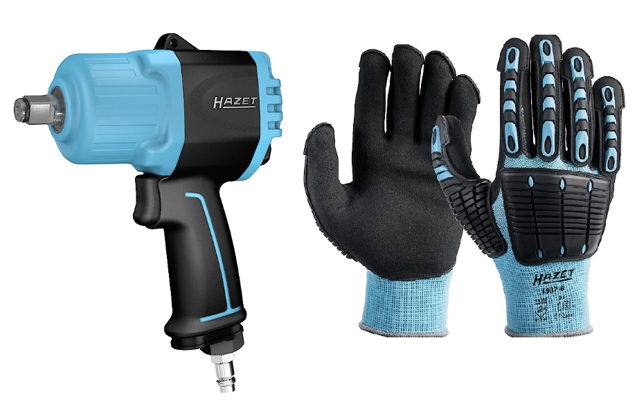 1/2 Zoll Schlagschrauber Hazet 9012TT Twin Turbo + Handschuhen