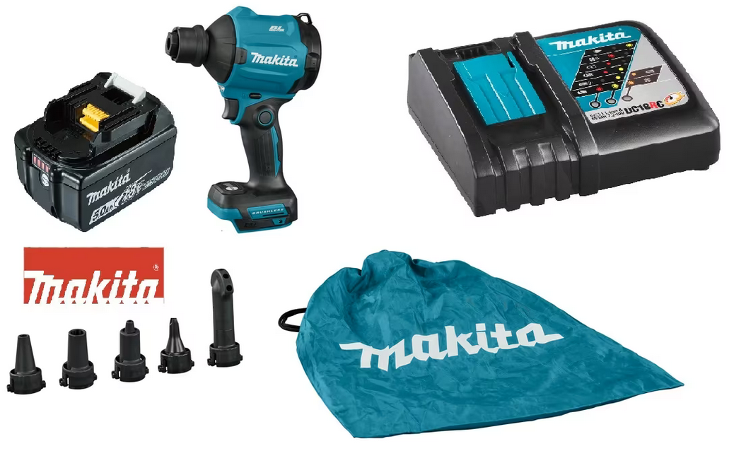 Makita Akku Gebläse DAS180Z, inkl 5,0Ah Akku + Ladegerät
