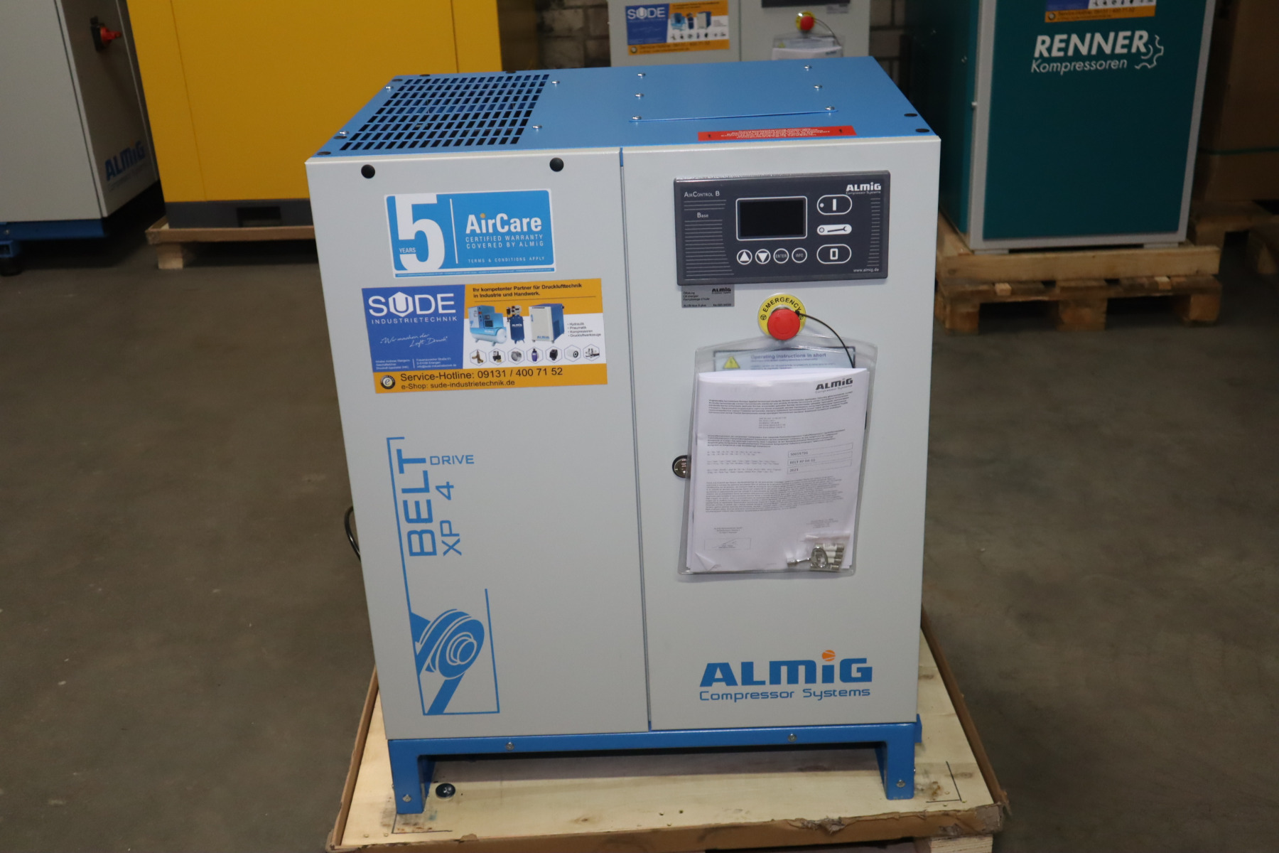 4 kW Schraubenkompressor 480 l/min ALMIG BELT XP 4